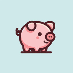 vector image of cute pig