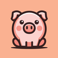 vector image of cute pig