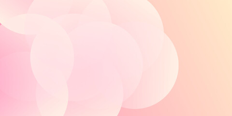 Minimalist banner background, pastel colorful, pink and yellow gradations. Circle effect style geometric vector eps10