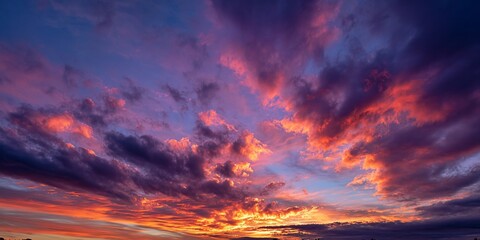 Fototapeta premium Dramatic sunset cloudscape with vibrant colors