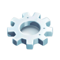 A sleek, modern gear icon representing technology and engineering, set against a minimalist background, ideal for digital design and innovation themes , isolated on white or transparent png