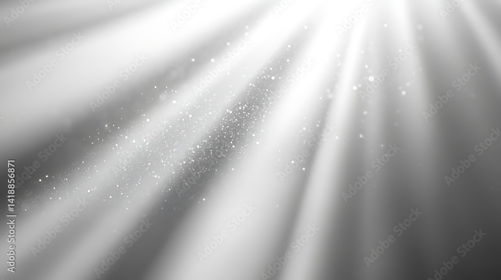 Aufkleber abstract light rays and sparkles, abstract image of bright white light rays and sparkles on a gray b