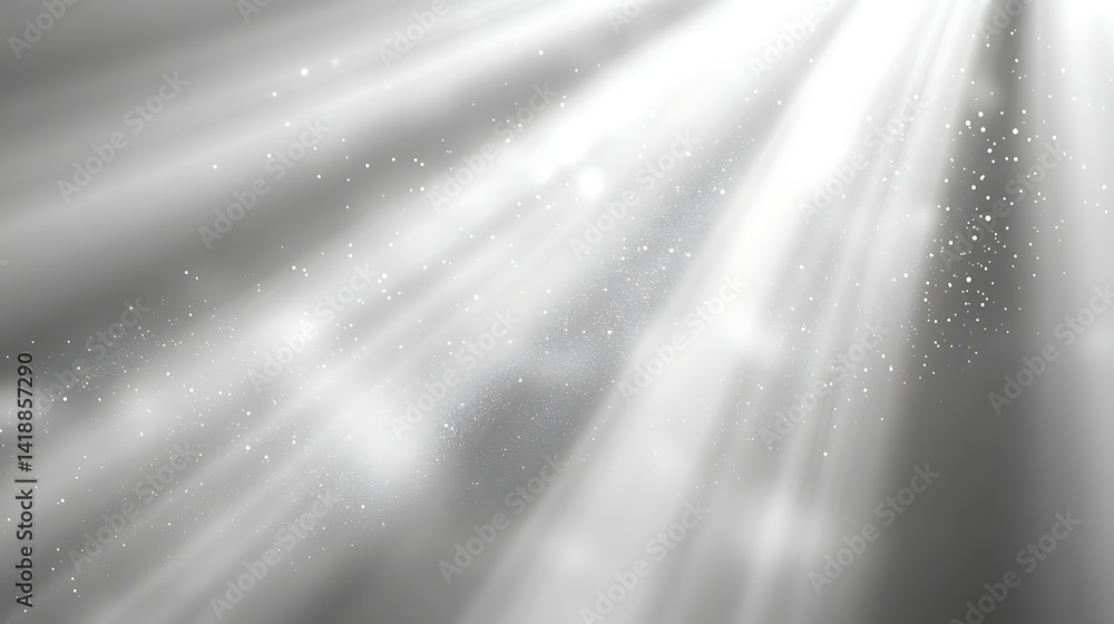 Aufkleber abstract light rays and sparkles, abstract image of bright white light rays and sparkles on a gray b