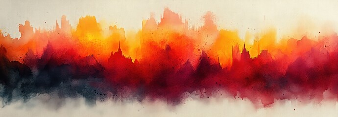Sale banners watercolor background red orange promotion discount business marketing template set