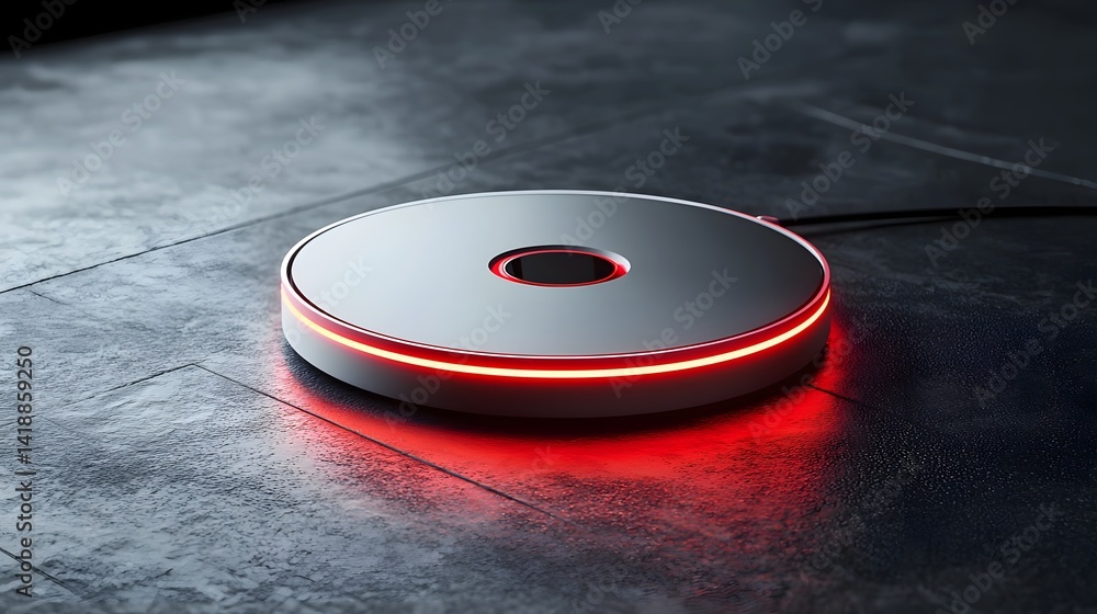 Aufkleber digital render of a sleek and illuminated wireless charging pad with a touch sensitive surface desig