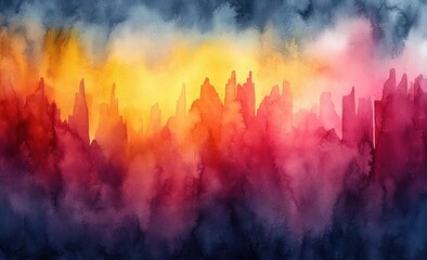 Colorful Abstract Watercolor Backgrounds Set Hand Painted Gradient Textures Bright Rainbow Colors Modern Minimalism