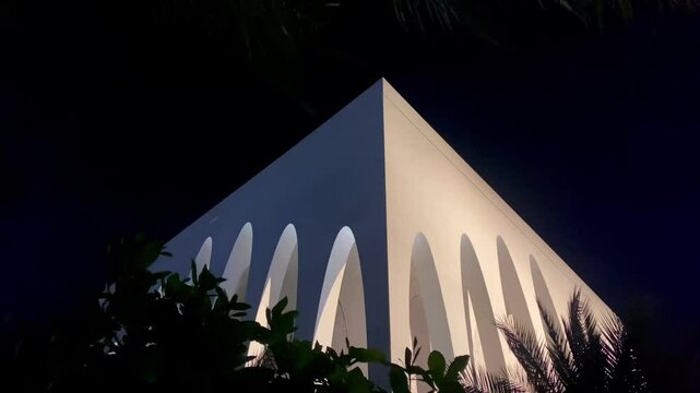 Night view of Abrahamic Family House 
