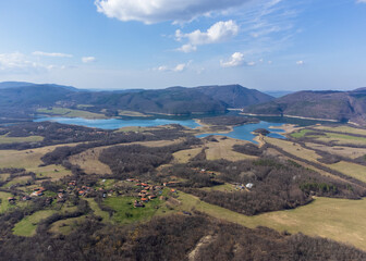 landscape with lake and mountains