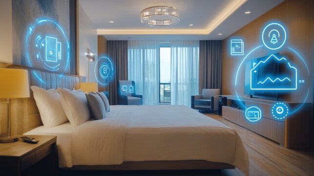 Smart hotel room with digital interface