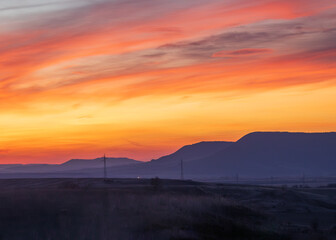 sunrise over the mountains