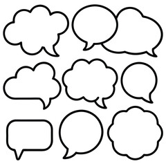 Fototapeta premium Collection of Nine Different Blank Speech Bubbles