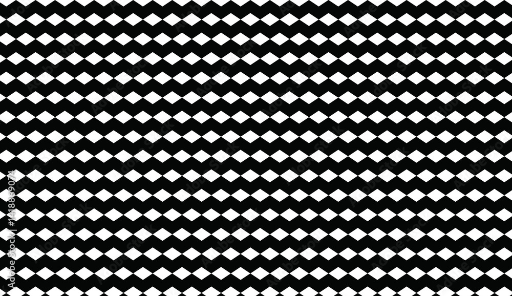 Aufkleber seamless geometric pattern made of black and white rhombus shapes creating an optical illusion effec
