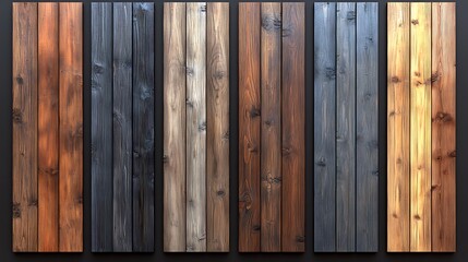 Wood planks, various stains