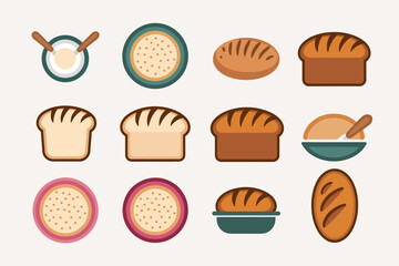 Bakery Assortment: Bread Loaves, Dough Preparation, and Delicious Dishes