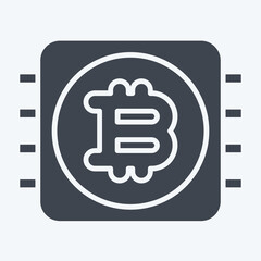 Icon CPU Mining. related to Cryptocurrency symbol. glyph style