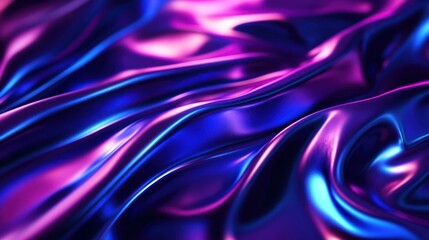 Fototapeta premium Vibrant, flowing, iridescent fabric folds