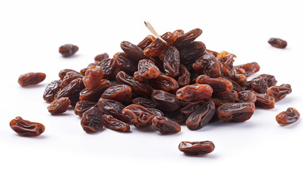 Obraz premium Dark Brown Raisins Dried Grapes Closeup Studio Shot