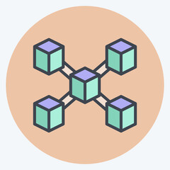 Obraz premium Icon Node. related to Cryptocurrency symbol. color mate style