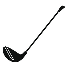 Simple Black Golf Club Icon, Sport Equipment Vector Illustration
