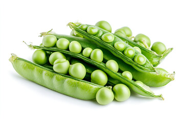 fresh peas  isolated on white background