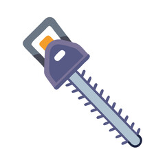 Cartoon hedge trimmer illustration on a black background