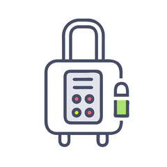 Modern Suitcase Icon on Black Background - Travel Illustration