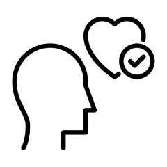 belief outline icon. mindset black line illustration.