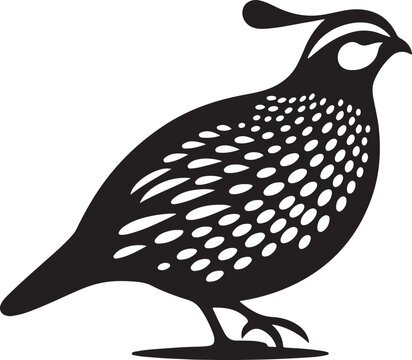 Silhouette vector of a quail, symbolizing wildlife, birds, and nature, perfect for rural, farm, and bird-themed designs.