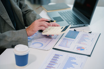 Using tablet pc, Consultant between bookkeepers and accounting lawyer consultation about asset,...