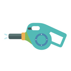 Flat Style Water Gun Illustration on Black Background