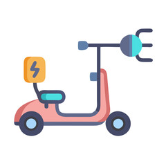 Electric scooter vector icon in colorful design style
