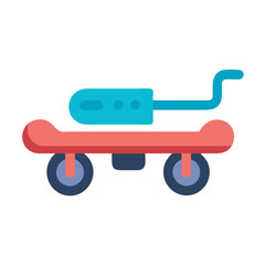 Luggage Cart Icon: Red, Blue, and Navy Style
