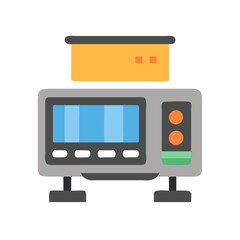 Flat design industrial scale icon on a black background
