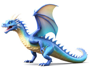 Obraz premium Enchanting Water Dragon, A Captivating Illustration of Mystical Creatures and Aquatic Fantasy Realm with Detailed Scales and Vibrant Colors Depicted