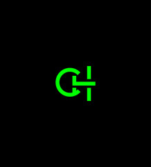 Green CH Monogram Logo Design, Modern Minimalist Branding