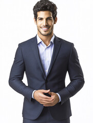 Close-up of a smiling business man, a handsome business tough guy
