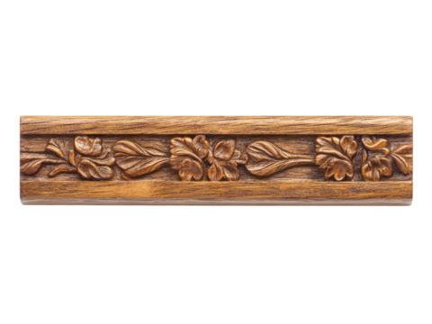 Elegant Carved Wooden Molding with Intricate Floral Design for Interior Decoration