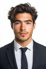 Close-up of a smiling business man, a handsome business tough guy