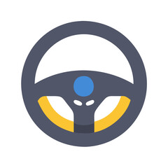 Racing Car Steering Wheel on Black Background Illustration