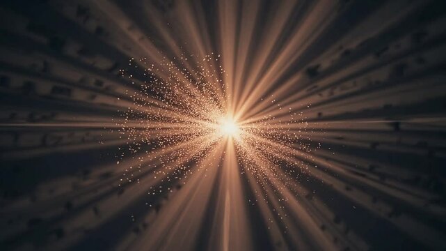 Sun rays isolated on black background for design overlay.
