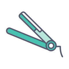 Turquoise Flat Iron Illustration on Black Background