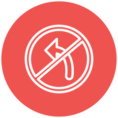No Left Turn Icon