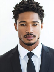 Close-up of a smiling business man, a handsome business tough guy