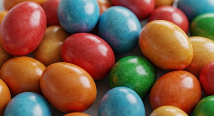 Colorful Easter Eggs Close-Up