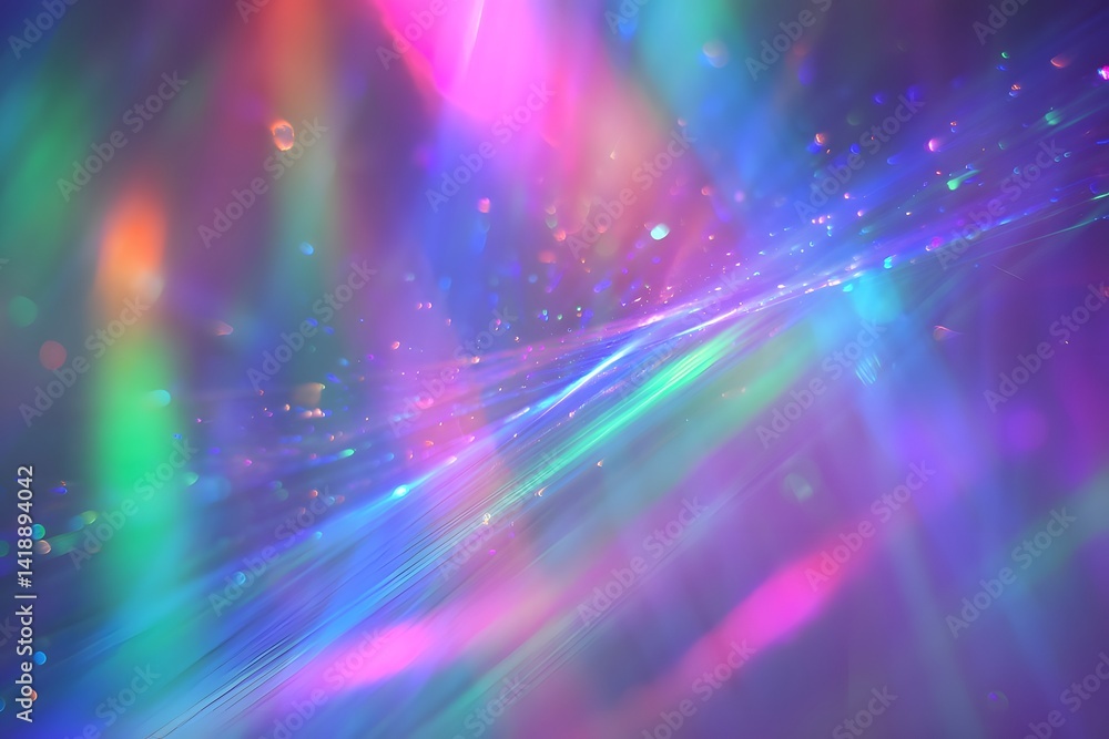 Poster a symphony of vibrant colors dances across the frame, with light rays and shimmering sparkles blendi