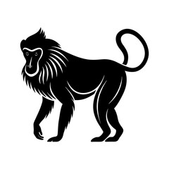 baboon-vector-silhouette illustration
