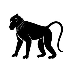 baboon-vector-silhouette illustration