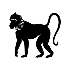 baboon-vector-silhouette illustration
