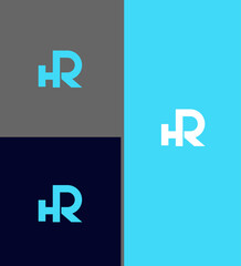 Obraz premium HR Logo Design Blue, White, Gray, Dark Blue Backgrounds