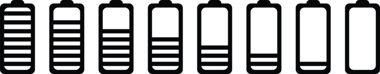 Battery icon design battery charge level smartphone battery level indicator Concept power, energy, elements sign symbol.